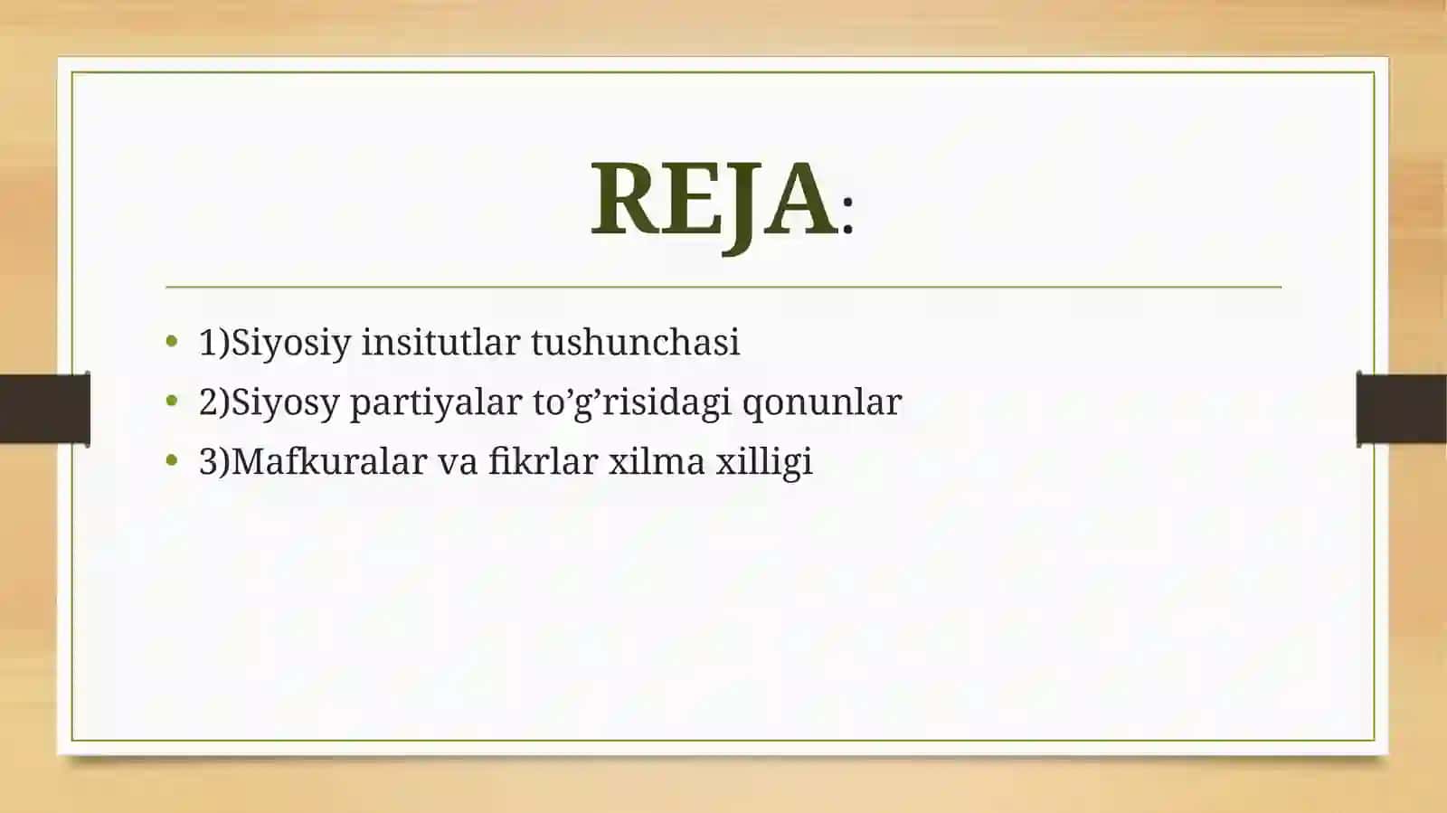 O'zbekiston Respublikasi ijtimoiy hayotining siyosiy institutlar, mafkuralar va fikrlar xilma-xilligiga asoslanishining huquqiy asoslari 2