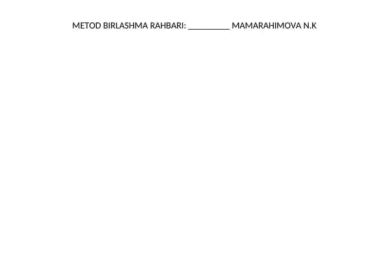 Mezonli Baholashga(BSB va CHSB) o'tgan maktab metodbirlashma hujjati 2
