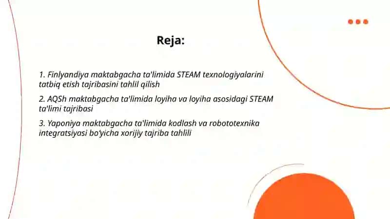 STEAM ta'lim texnologiyasini maktabgacha ta'limda qoʻllash boʻyicha xorijiy tajribalar tahlili 2