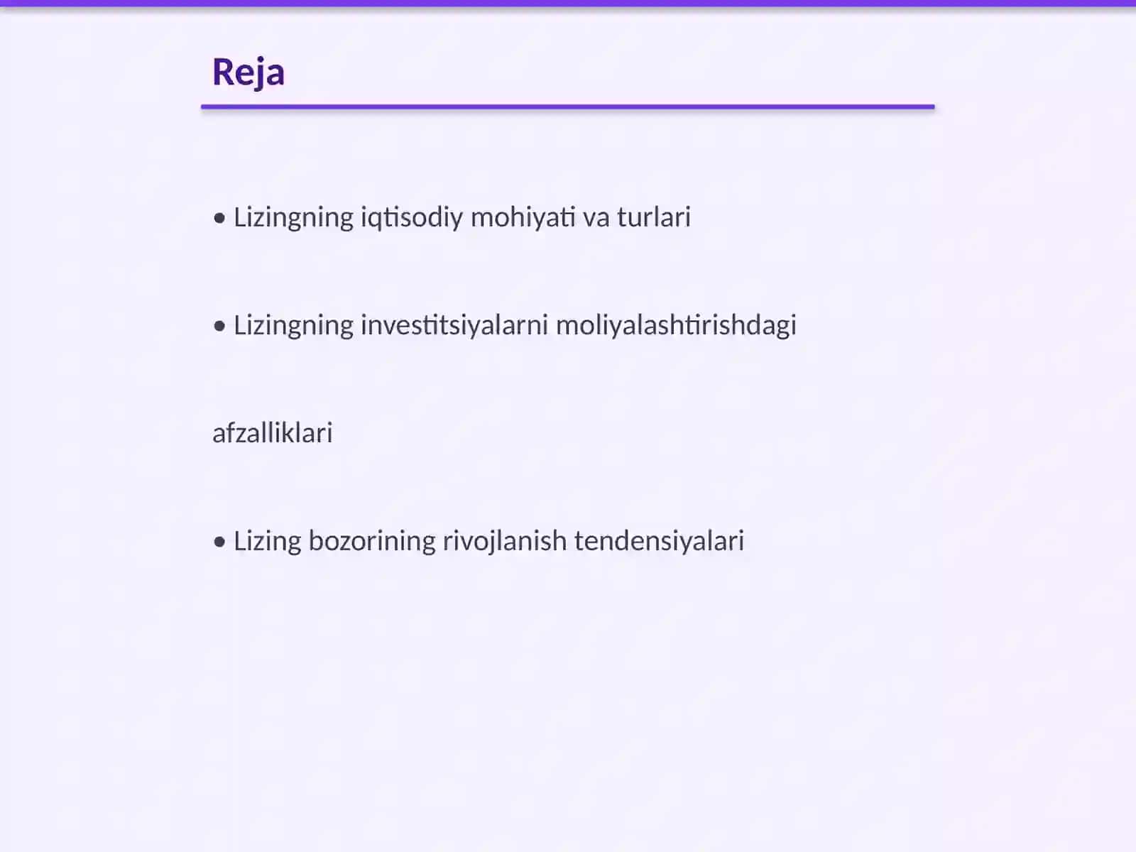 Lizing va uning investitsiyalarni moliyalashtirishdagi roli 2