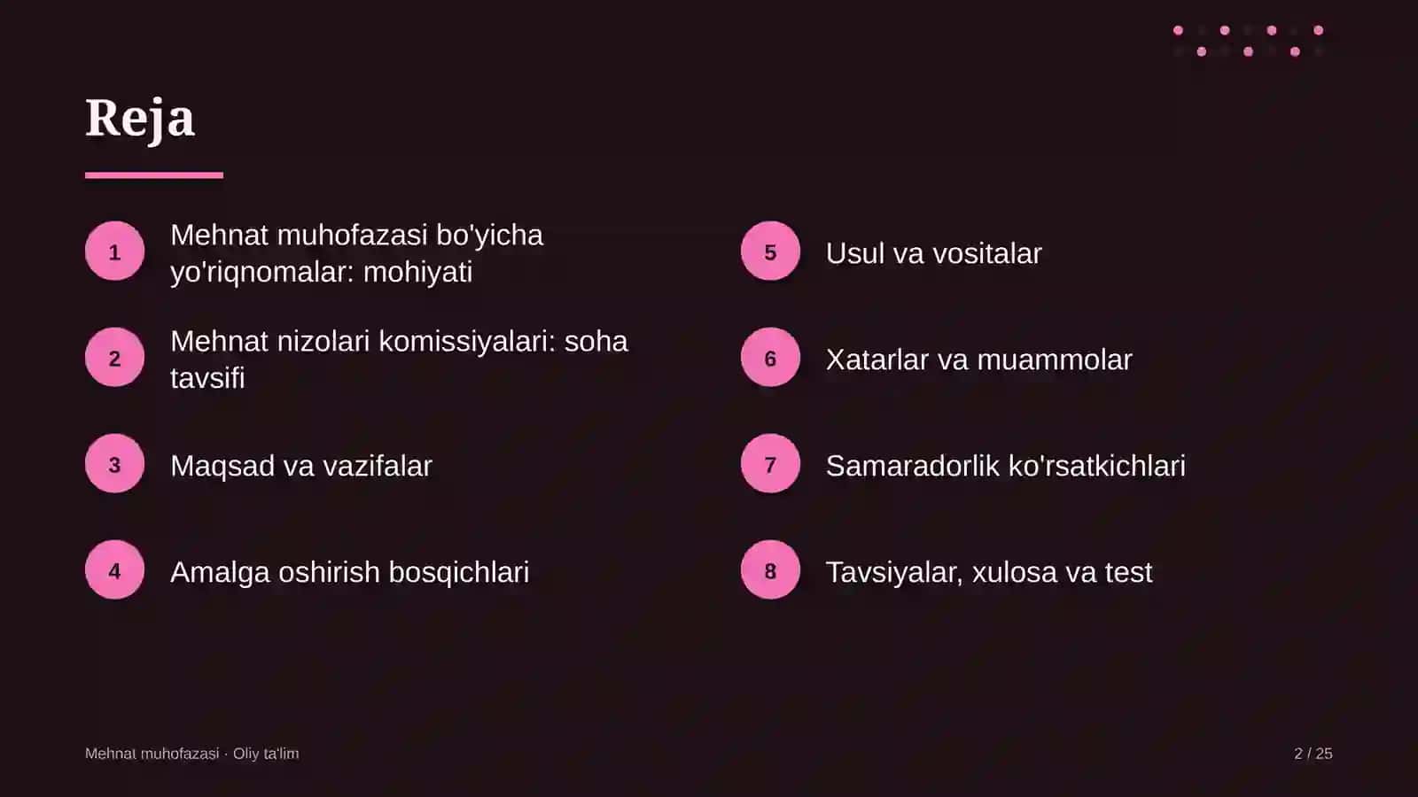mehnat nizolari komissiyalarida mehnat muhofazasi bo'yicha yo'riqnomalar o'tkazish 5722 2