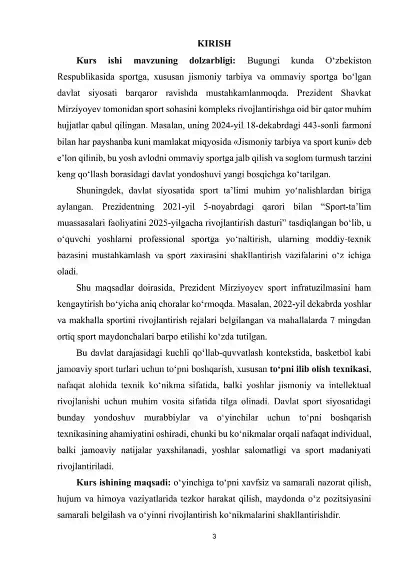 Basketbol o‘yinida to‘pni boshqarish (to‘pni ilib olish) texnikasini o‘rgatish 2