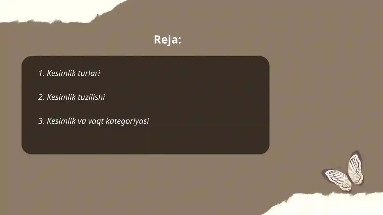 Morfologik kategoriyalar tahlili. Kesimlik va egalik kategoriyasi 2