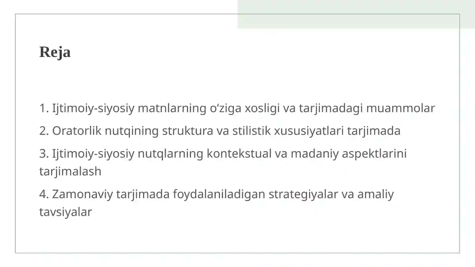 Ijtimoiy-siyosiy matnlar va oratorlar nutqlari tarjimasi 2