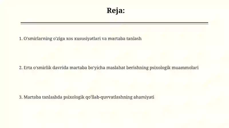 Ilk oʼspirinlikda ksbga yoʼnaltirishning psixologik muammolari 2