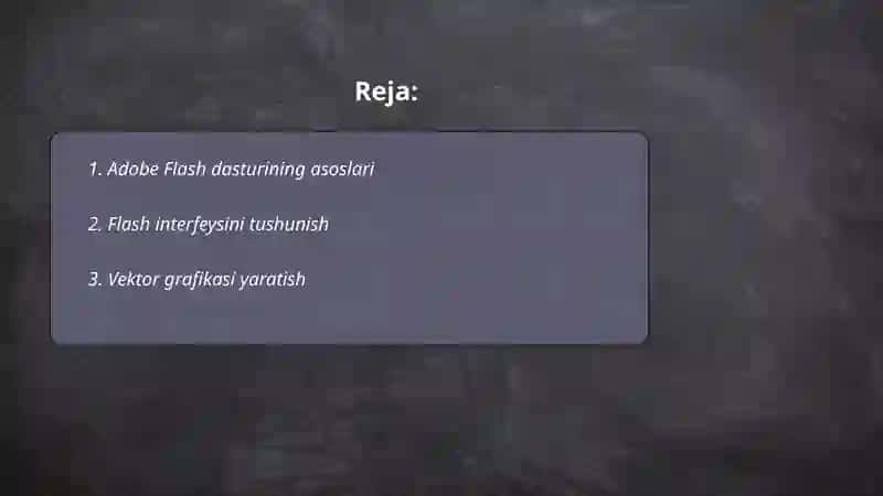 Adobe Flash dasturida ishlash 2