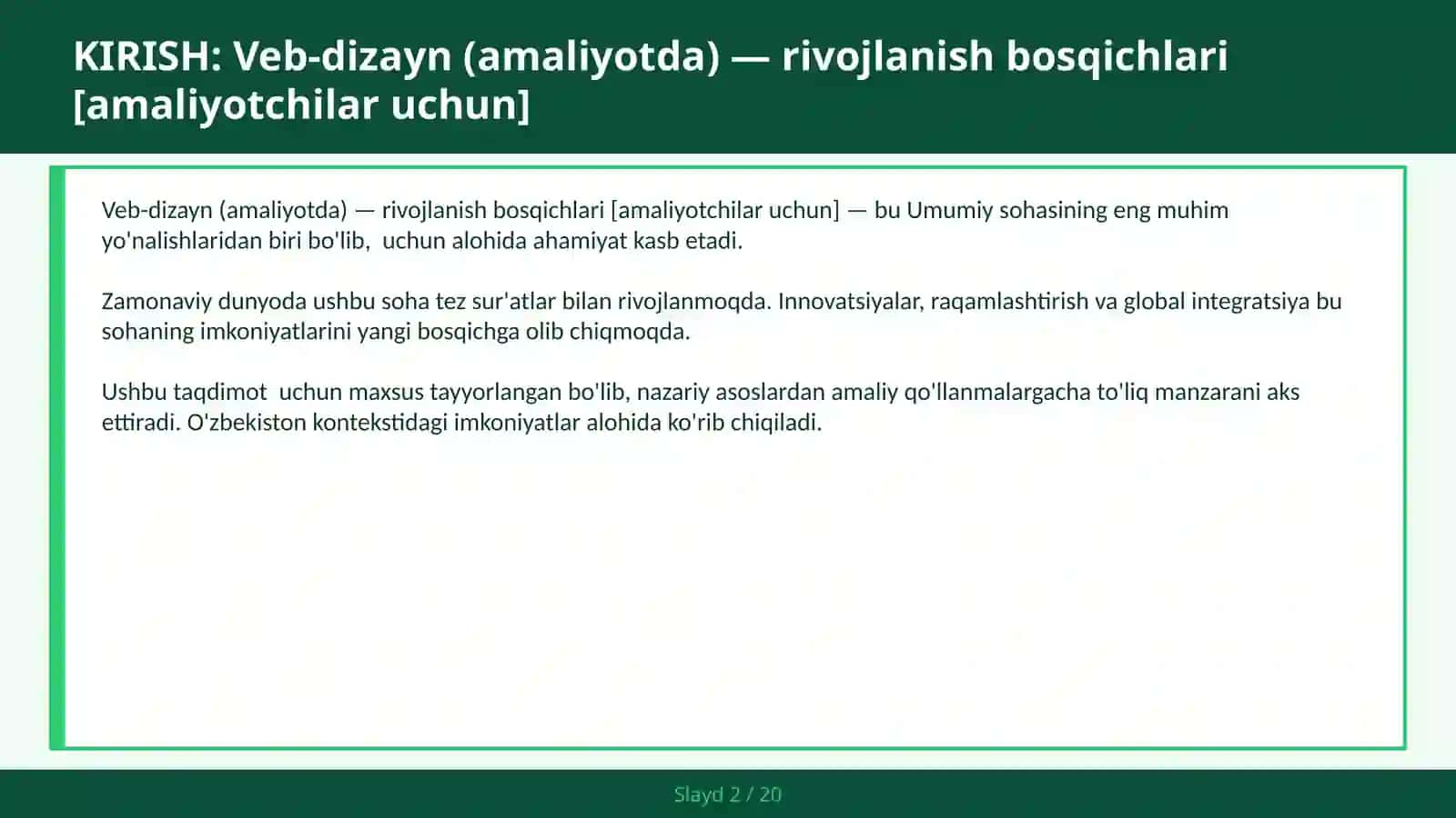 VEB-DIZAYN (AMALIYOTDA) — RIVOJLANISH BOSQICHLARI [AMALIYOTCHILAR UCHUN] 2