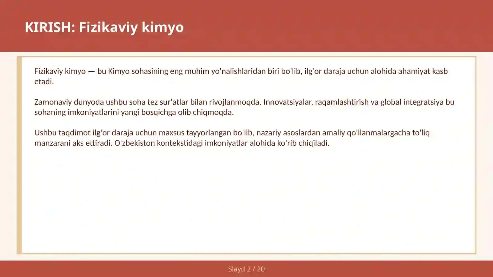 Fizikaviy kimyo 2