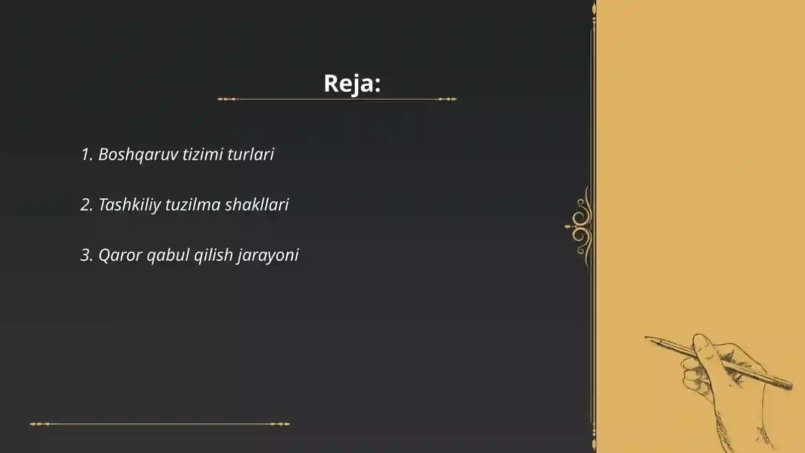 Boshqaruv tashkiliy tuzilmasi va qaror qabul qilish 2