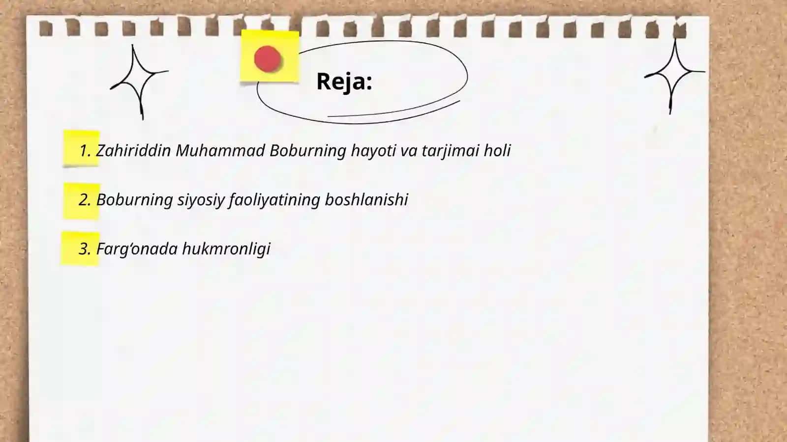 Zahiriddin Muhammad Bobur va uning siyosiy, madaniy sohalardagi faoliyati 2