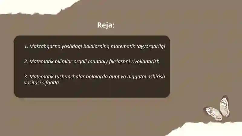 Maktabgacha yoshdagi bolalarni har tomonlama rivojlantirishda ularni maktabga tayyorlashda matematik bilimning roli 2