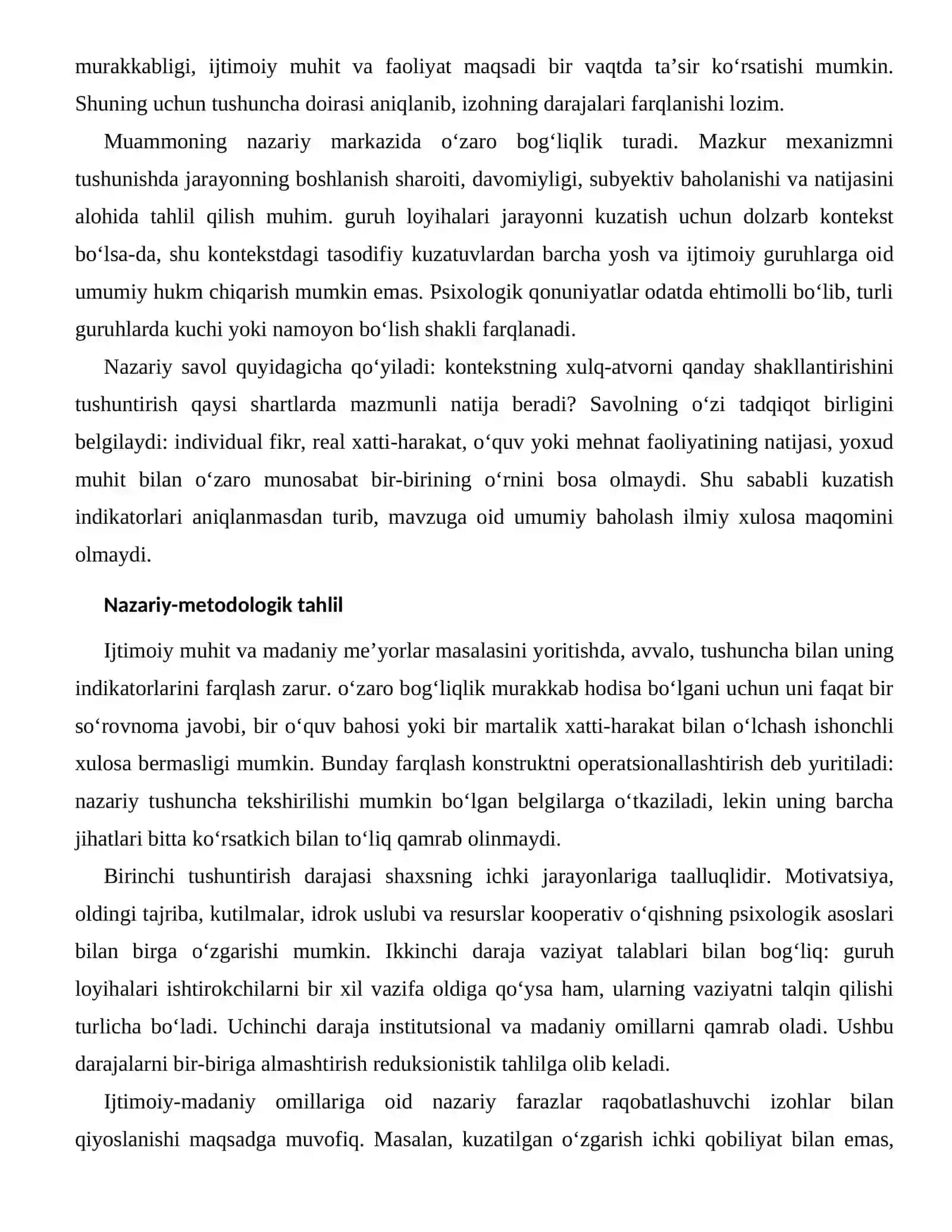 KOOPERATIV O‘QISHNING PSIXOLOGIK ASOSLARI — IJTIMOIY-MADANIY OMILLARI 2