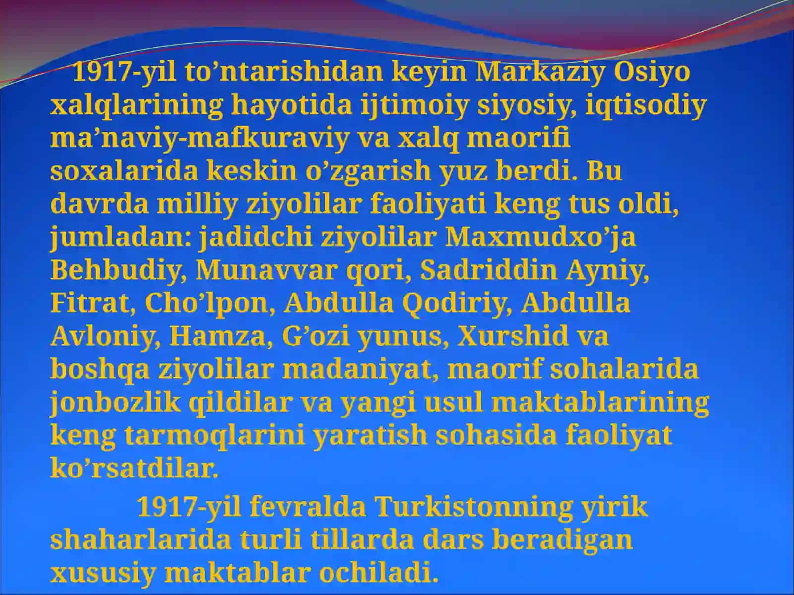 O’zbekistonda Pedagogika sohasi 1917-1945 yillar o'zida 2