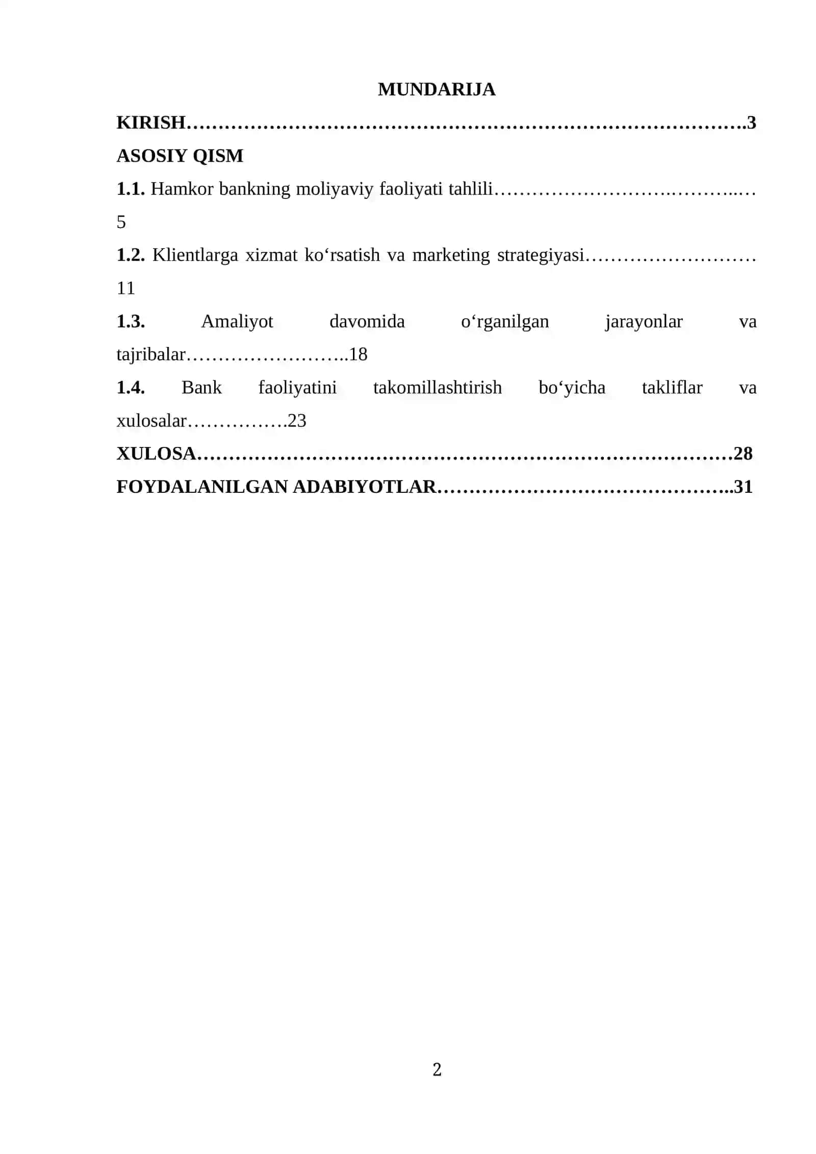 Hamkor Bank Amaliyot Hisoboti 2