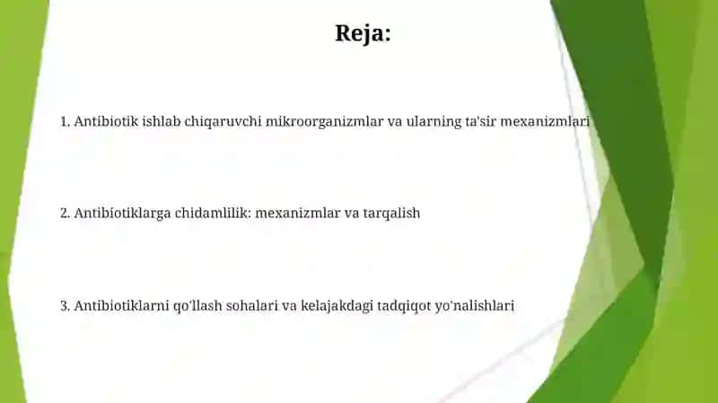 Mikroorganizmlarning antibiyotik xususiyati 2