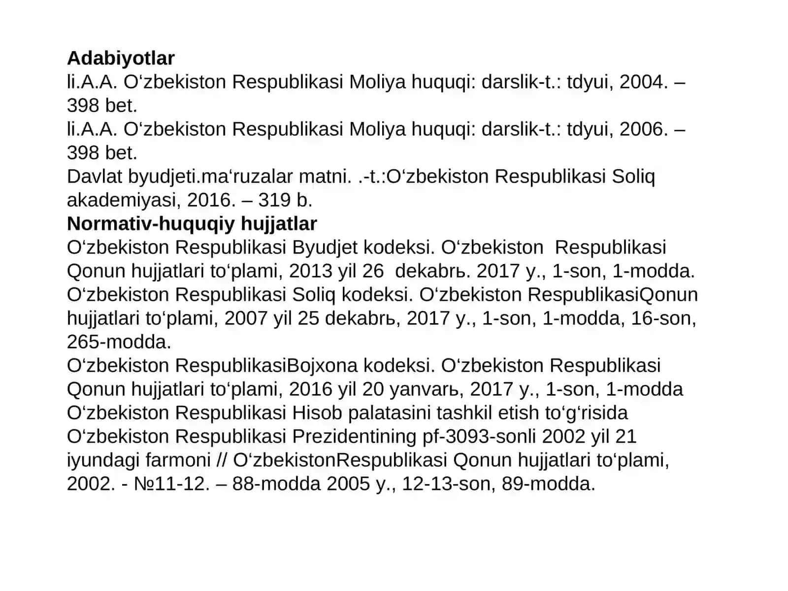O‘zbekiston Respublikasi Moliya huquqi darslik 2