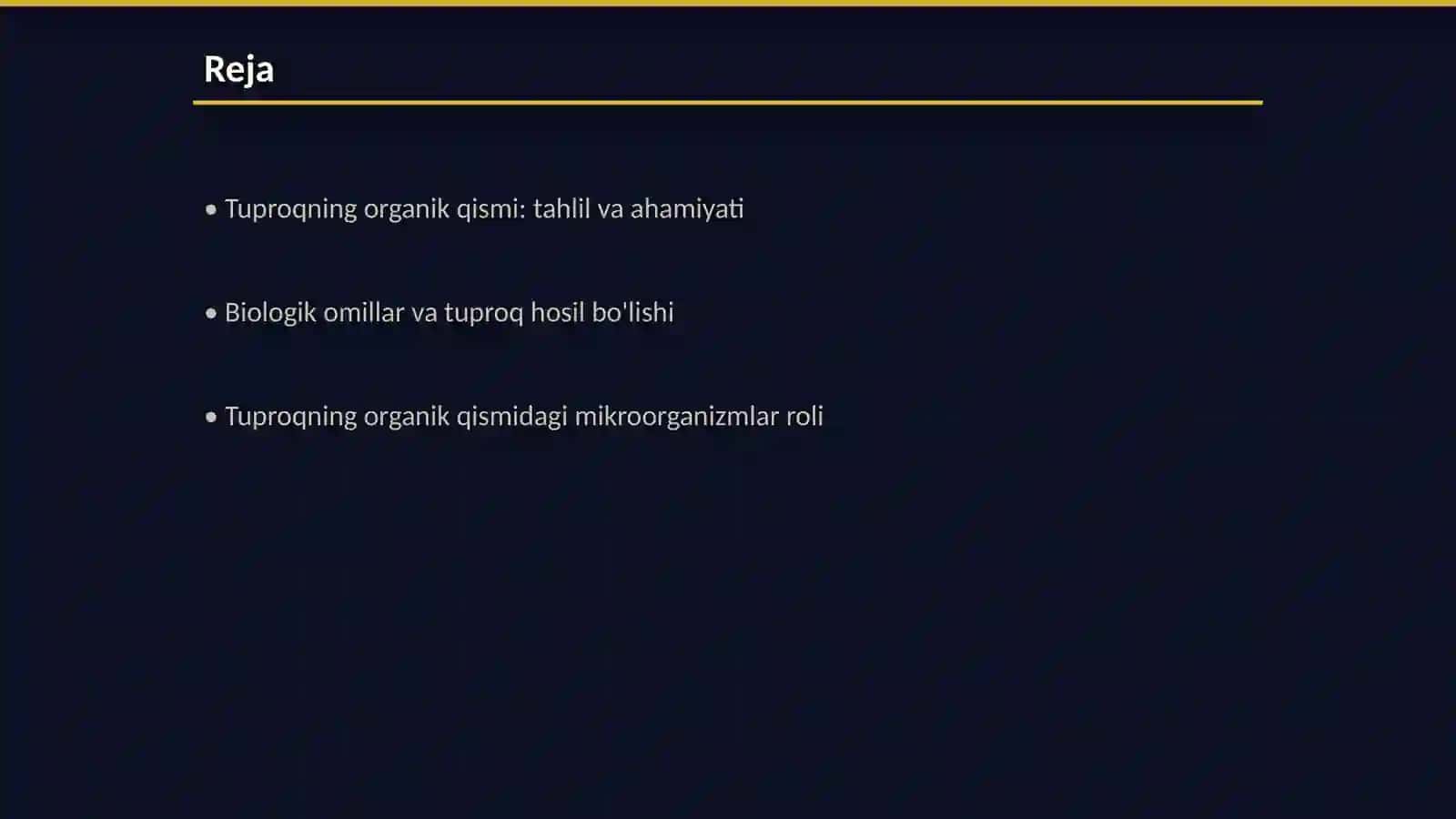 Tuproq hosil boʻlishida tuproqning organik qismi va biologik omillar 2
