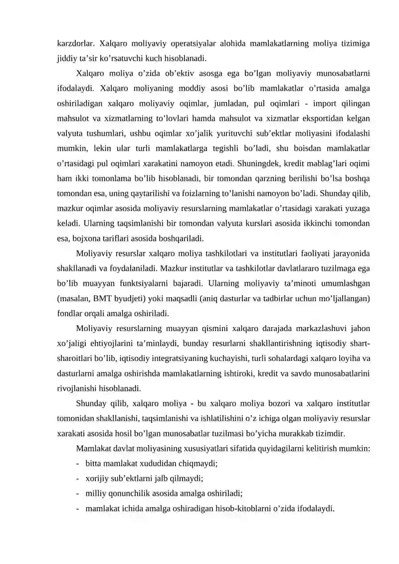 Jahon iqtisodiyoti rivojlanishida xalqaro moliyaning roli 2