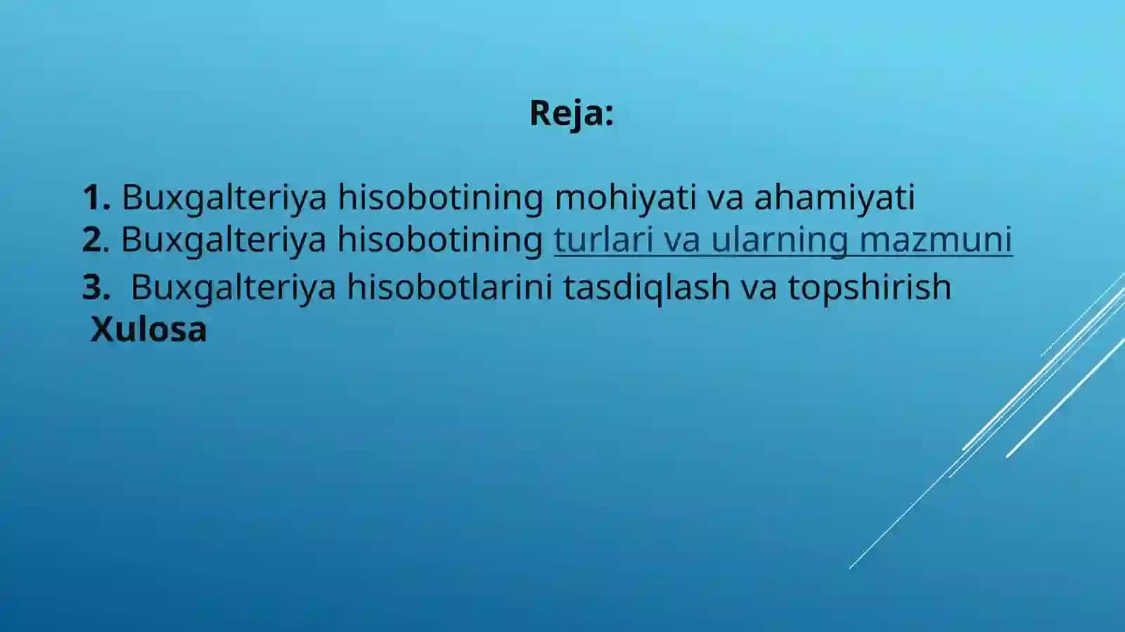 Buxgalteriya hisobini isloh qilish bosqichlari 2