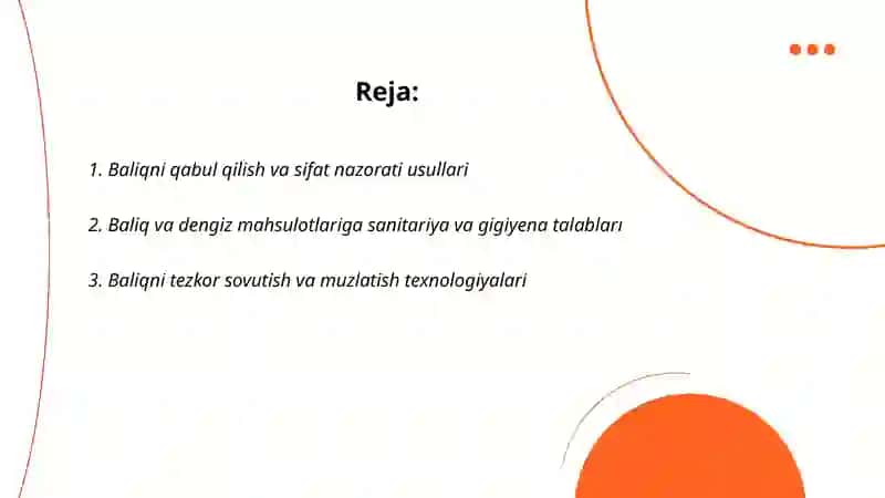 Baliq va dengiz mahsulotlariga dastlabki ishlov berish va ulardan YATM tayyorlash 2