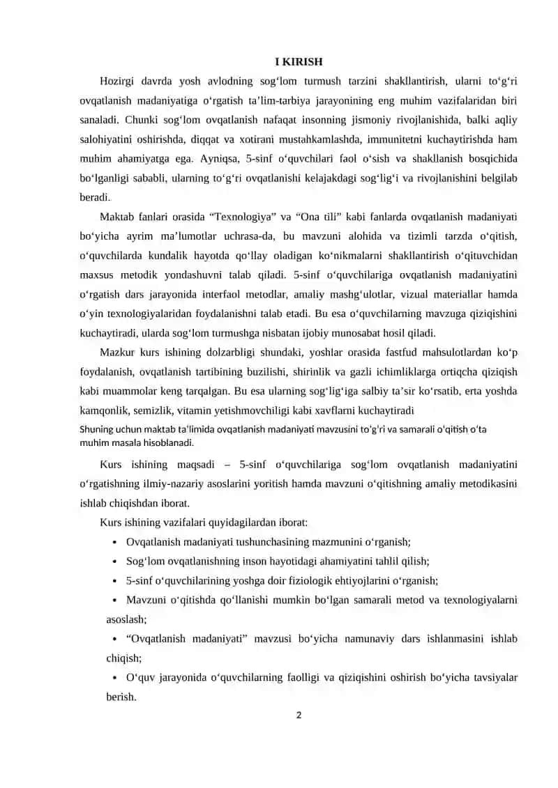 5-sinfda ovqatlanish madaniyati 2
