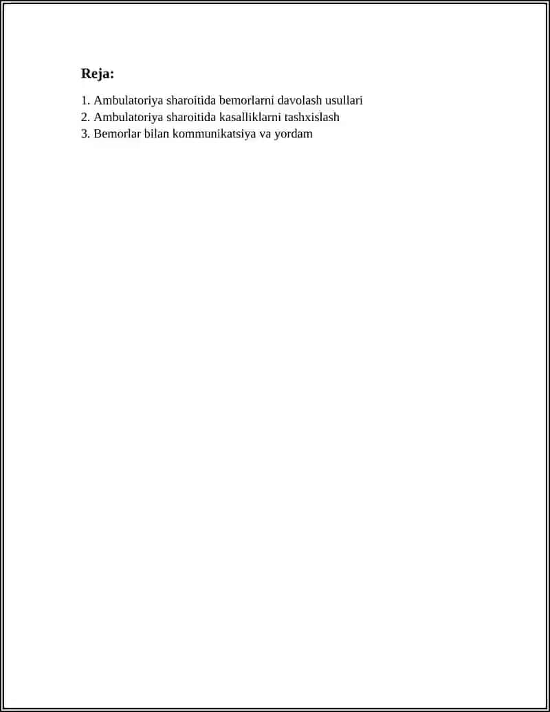 AMBULATORIYA SHAROITIDA BEMORLAR BILAN SHAROITIDA BOʻLISH 2