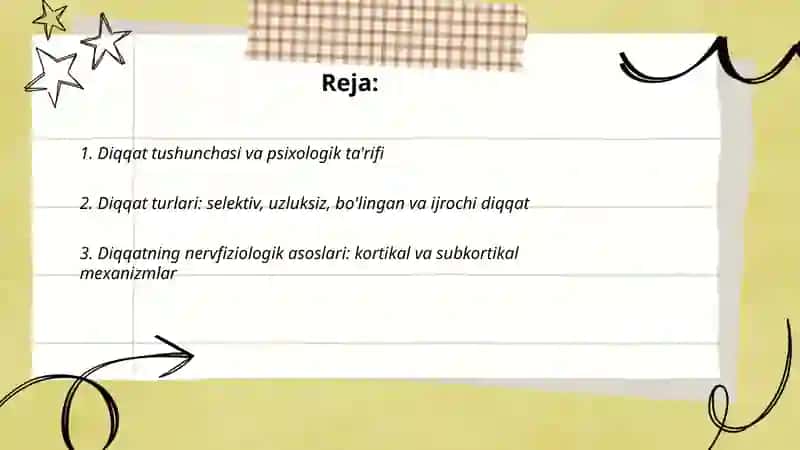 Diqqat haqida tushuncha va uning nervfiziologik asoslari 2
