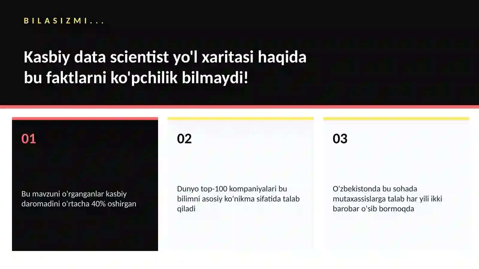 Kasbiy data scientist yo'l xaritasi 2