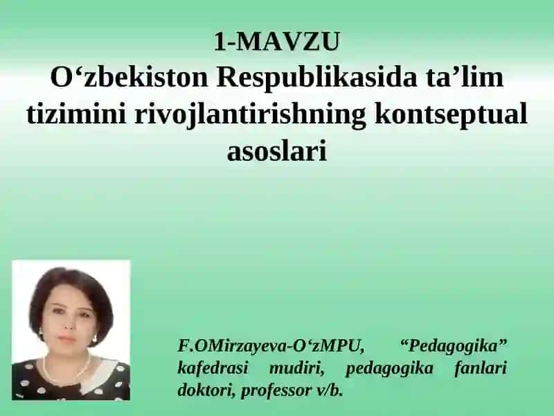 О‘zbekiston Respublikasida ta’lim tizimini rivojlantirishning kontseptual asoslari 2