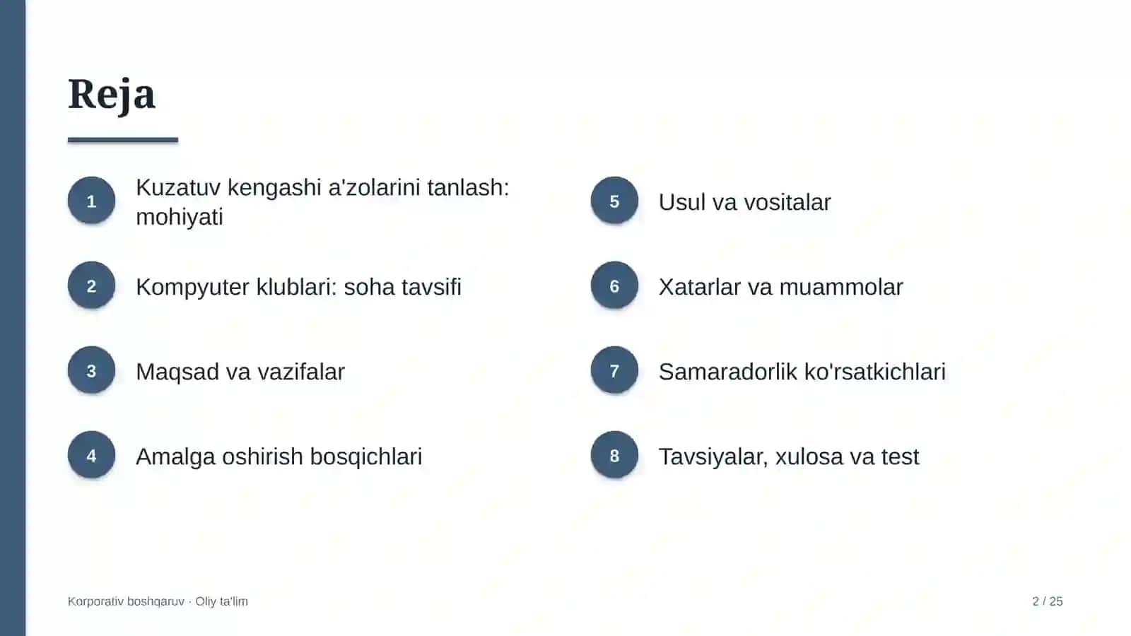 Kompyuter klublarida kuzatuv kengashi a'zolarini tanlash 2