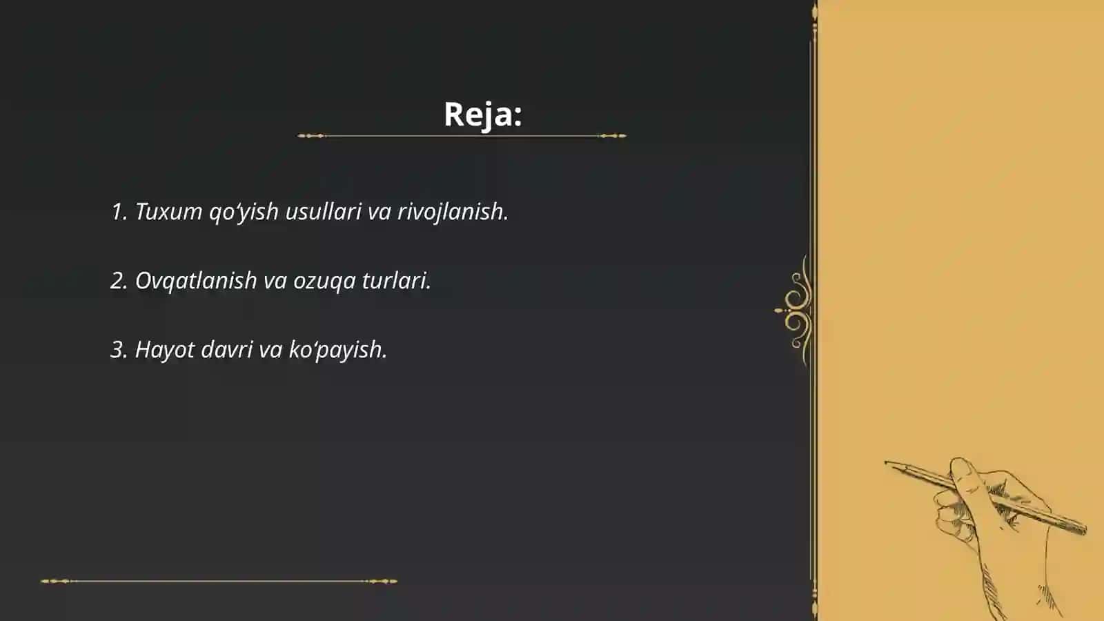Tuxum qo‘yish usullari va rivojlanish 2