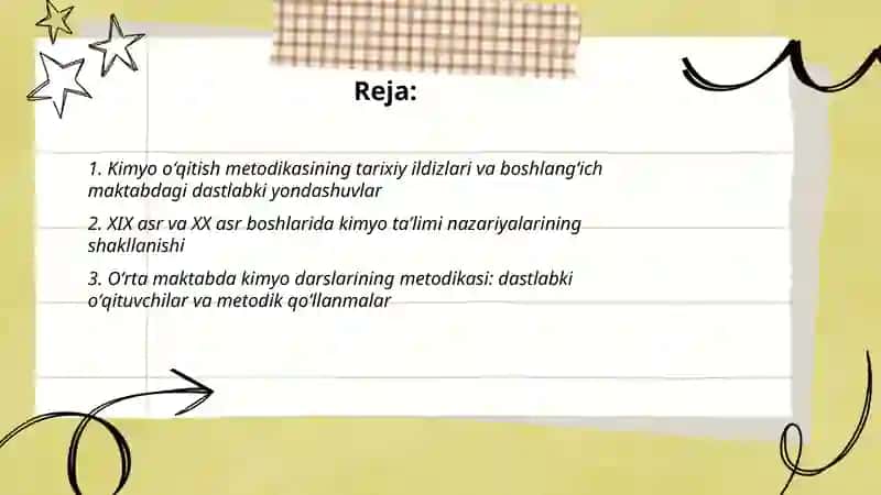 Kimyo oʻqitish metodikasining nazariy asoslari fanining rivojlanish tarixi 2