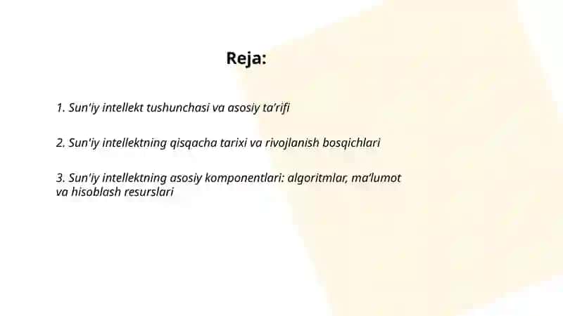 Sun'iy intellekt tushunchasi va asosiy taʼrifi 2