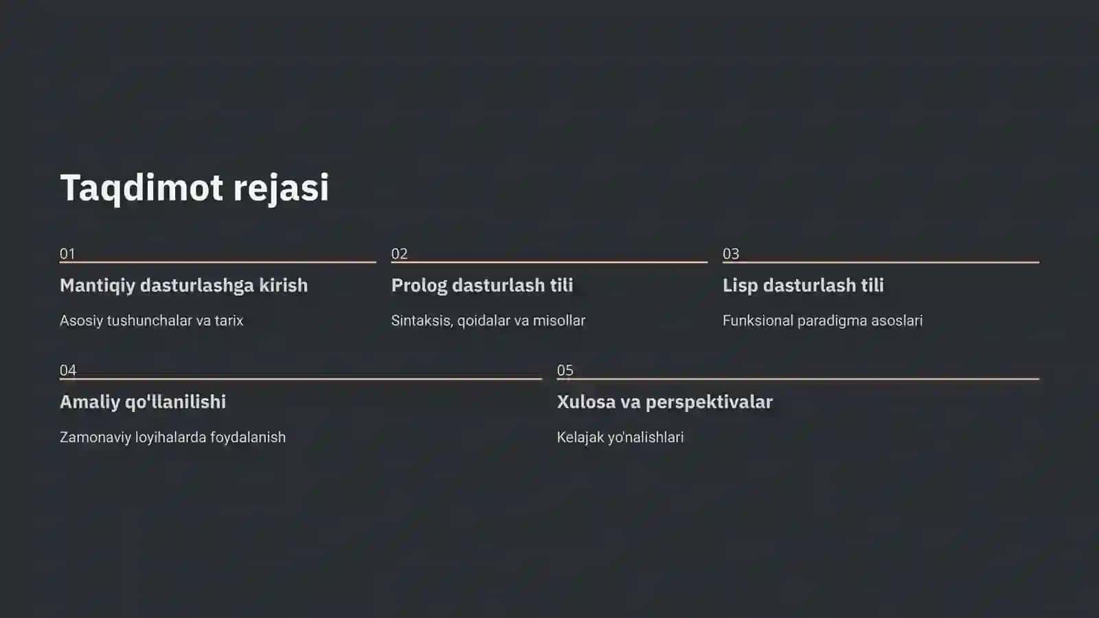 Mantiqiy Dasturlash Tillari 2