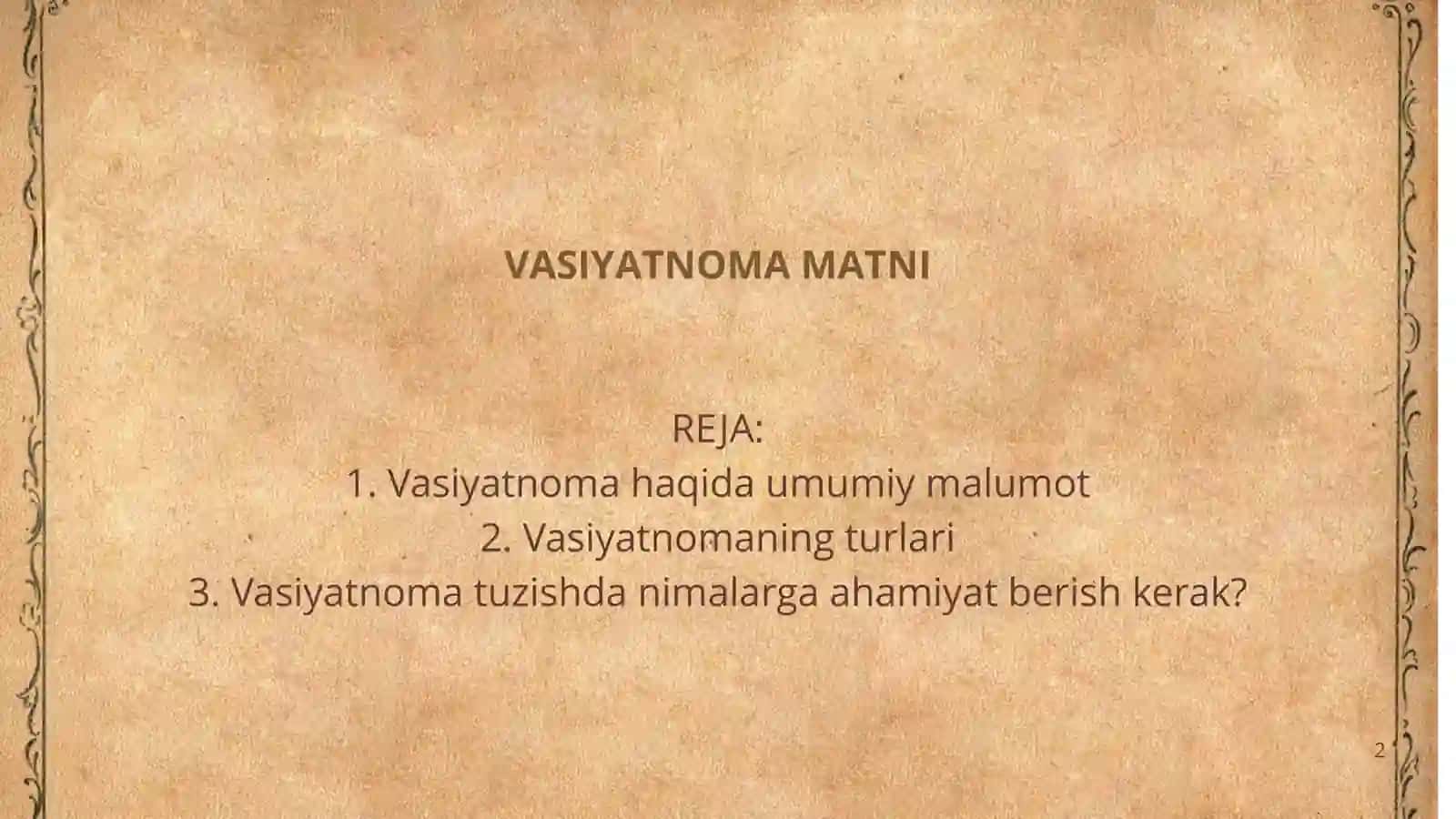 Vasiyatnoma 2