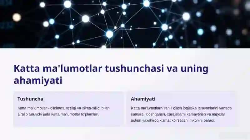 Logistika operatsiyalarini boshqarishda katta ma'lumotlarni tahliliy texnologiyalari 2