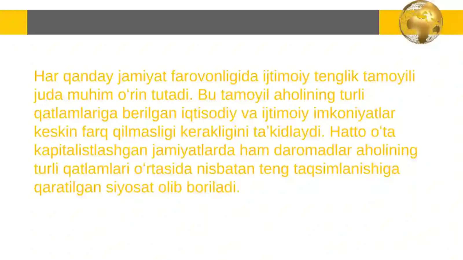 Ijtimoiy Tenglik va Davlat Faoliyatini Rag'batlantirish Tadbirlari 2
