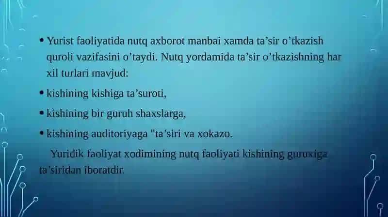 Yuridik faoliyatning muloqoti 2