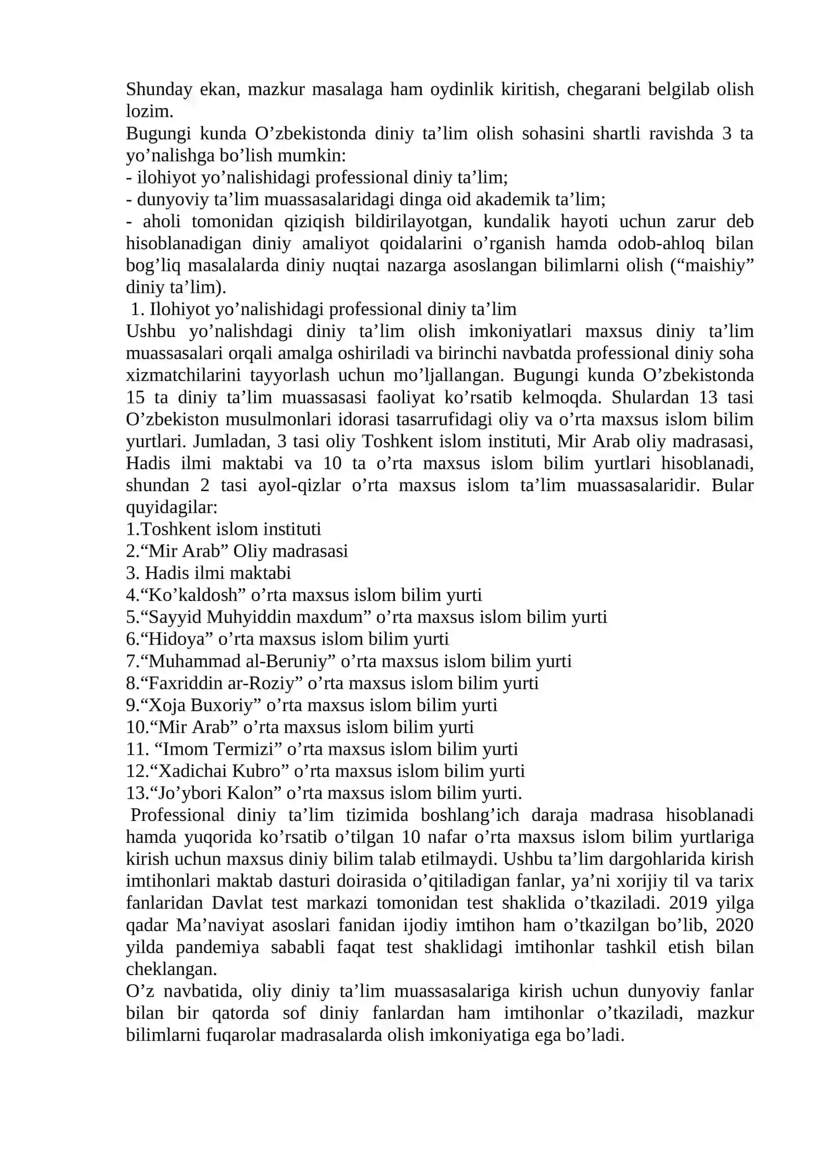 15-mavzu. Dun’yoviy va diniy bilimlar mutanosibligini ta’minlashning ahamiyati 2