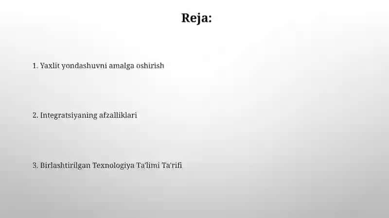 Texnologiya darslariga integratsion yondashuv 2