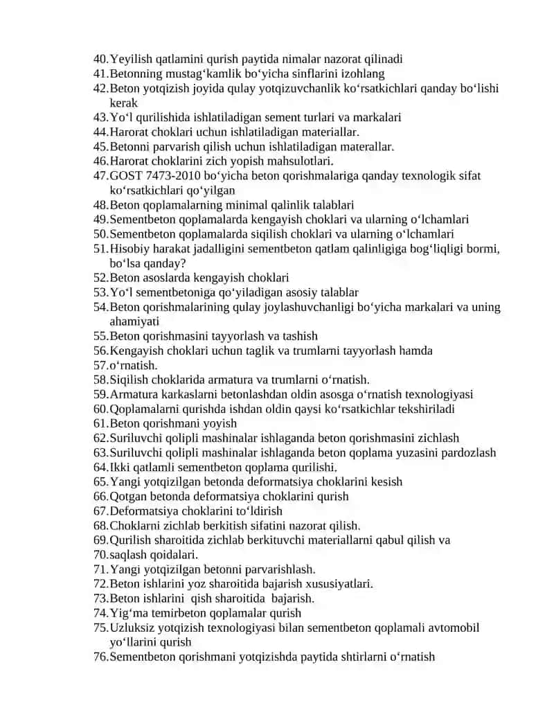 Asfaltbeton qorishmalarining turlari, ishlatilish sohalari va ularga qo‘yilgan talablar 2
