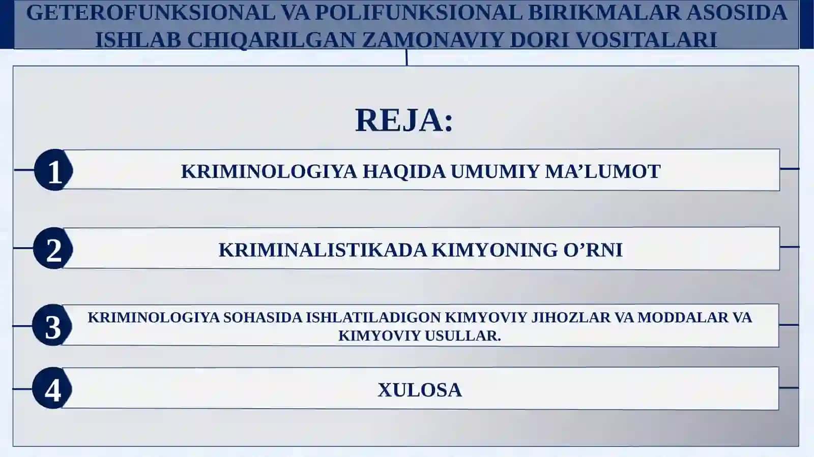 Kriminalistikada kimyoning o'rni 2