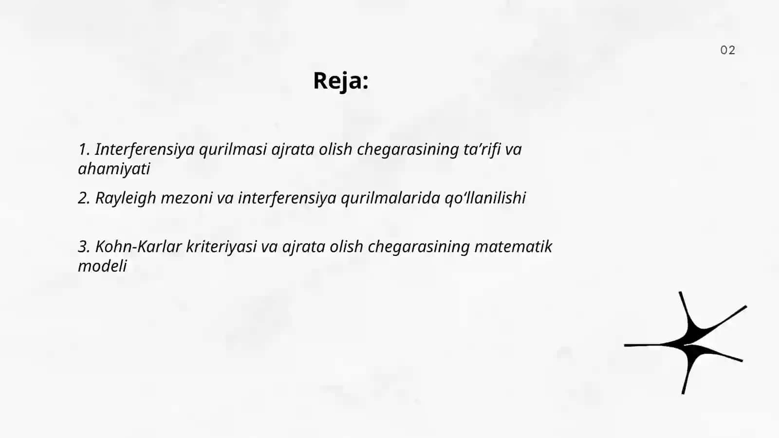 Interferensiya qurilmasi ajrata olish chegarasini aniqlash 2