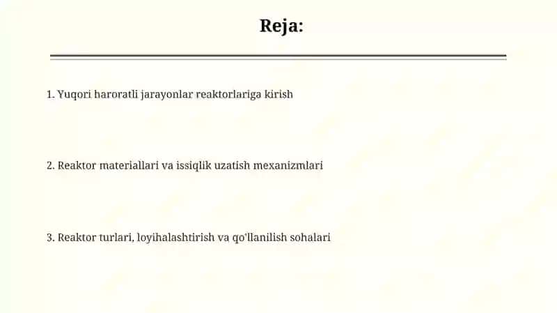 Yuqori haroratda boruvchi kimyoviy jarayonlar uchun reaktorlar 2