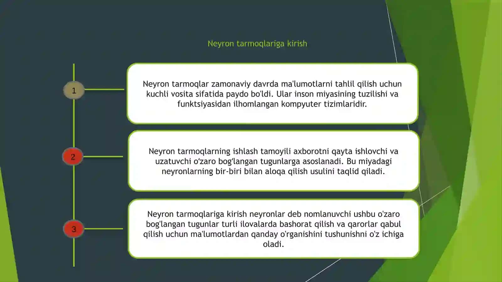 Neyrontarmoqlarma’lumotlarnitahlilqilish 2