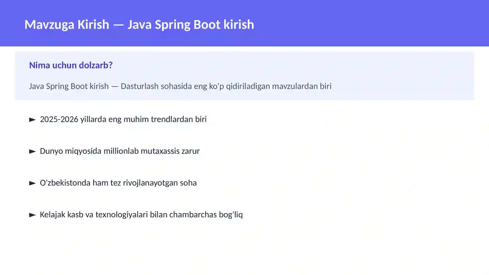 Java Spring Boot kirish 2