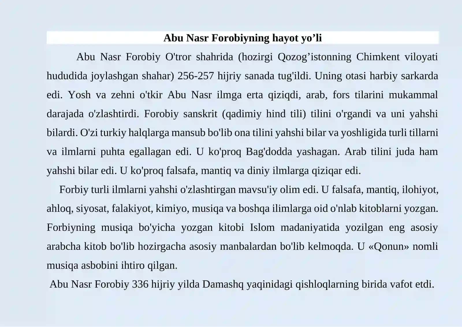 Abu Nasr Farobiy va Gʻazzoliyning falsafa ilmiga oid qarashlarini qiyosiy tahlil etish (Farobiyning siyosat falsafasi va Gʻazzoliyning kimyoi saodat asarlari asosida) 2
