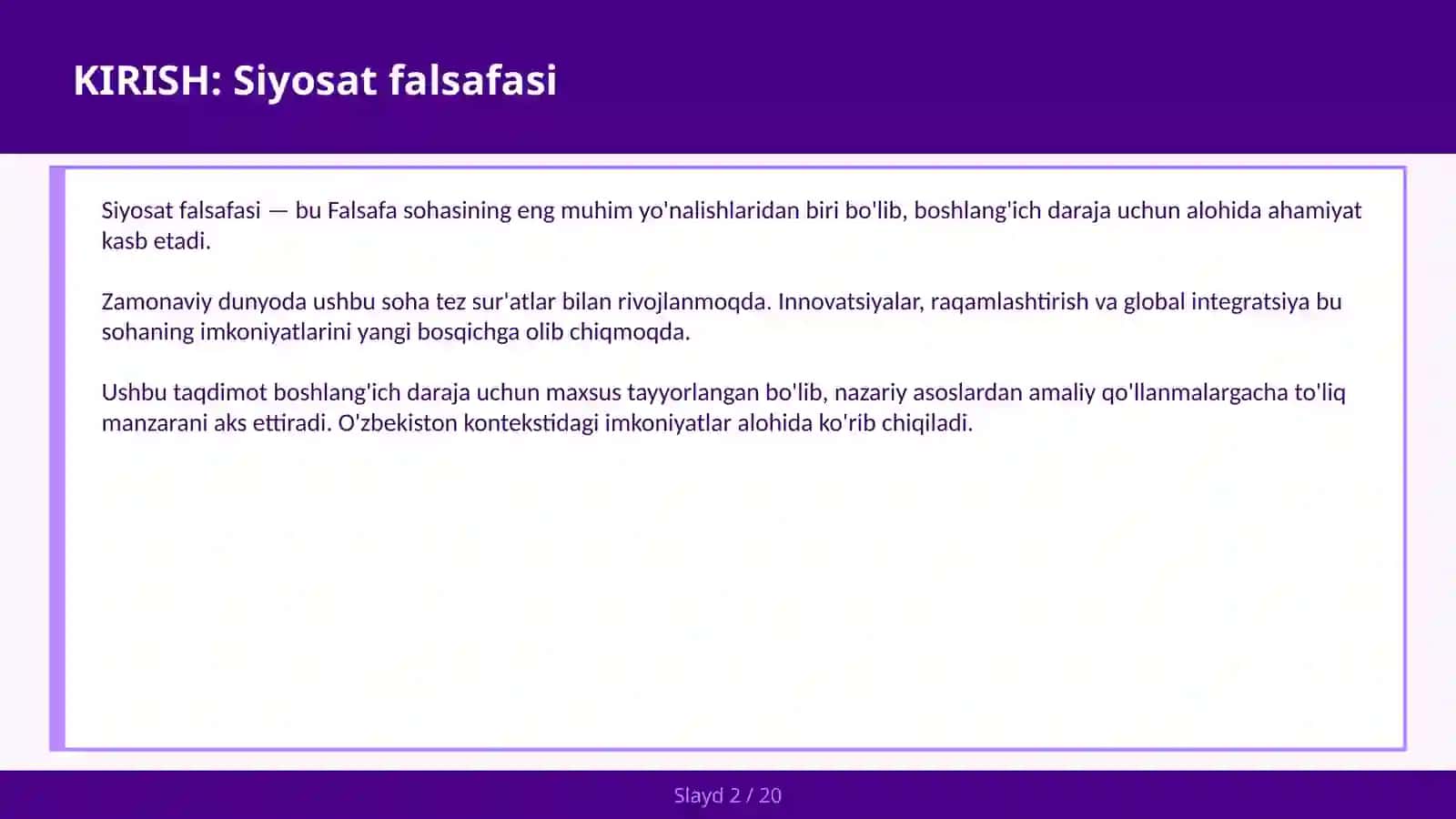 Siyosat falsafasi 2