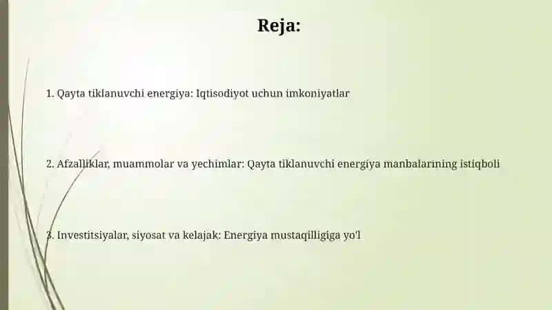 Muqobil energiya manbalarining xalq xoʻjaligidagi ahamiyati 2