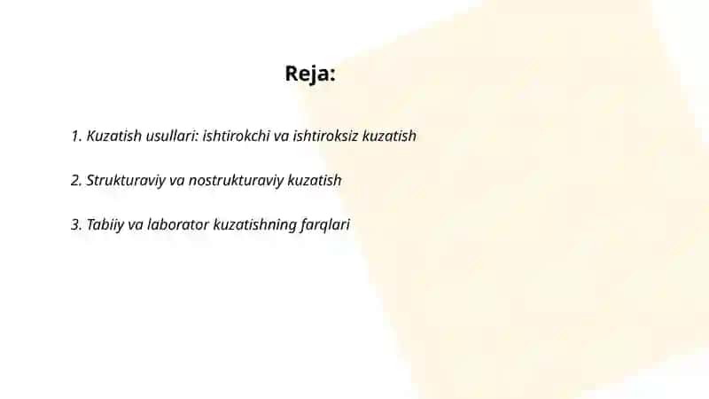 Psixologiya tadqiqot metodlari kuzatish eksperiment 2